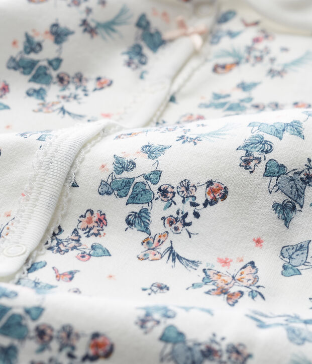 Dors bien b&eacute;b&eacute; fille en velours blanc/multicouleur