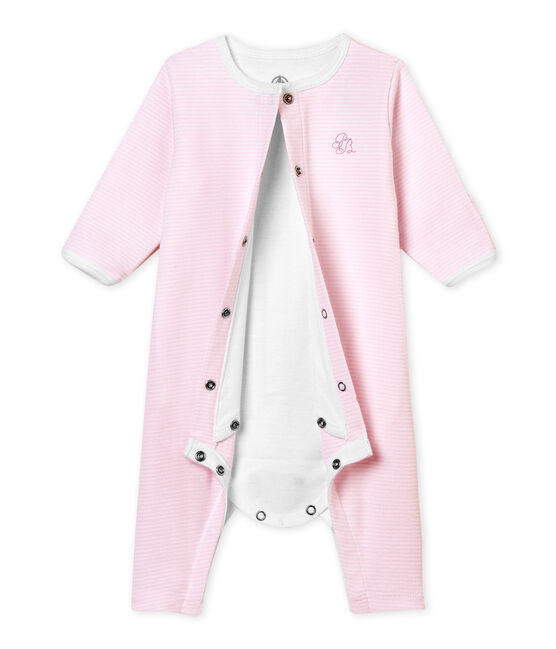 Bodyjama Bébé mixte rose VIENNE/blanc ECUME