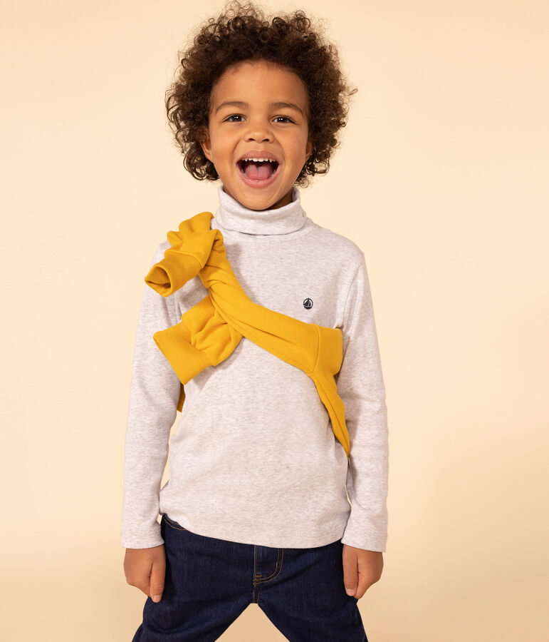 Sous-pull en coton enfant fille / gar&ccedil;on gris FUMEE CHINE