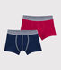 Lot de 2 boxers  petit garçon en coton biologique et elasthanne