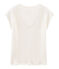Tee-shirt manches courtes uni femme en lin irisé blanc MARSHMALLOW/rose COPPER