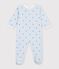 Pyjama b&eacute;b&eacute; en molleton ouverture dos imprim&eacute; &eacute;toiles blanc/multicouleur