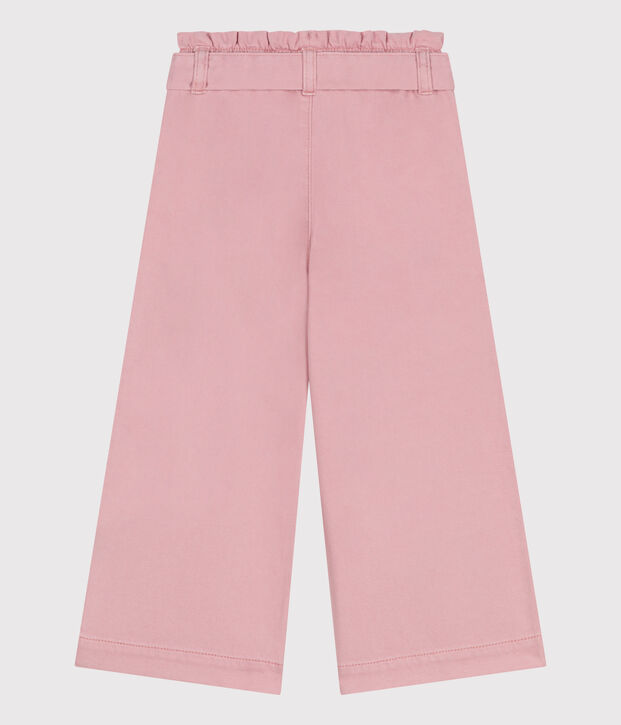 Pantalon enfant en m&eacute;lange coton et lyocell. rose