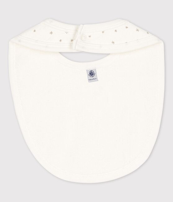 Bavoir bébé en coton biologique blanc MARSHMALLOW/gris GRIS