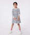 Katoenen kinderjurk met lange mouwen en strepen wit MARSHMALLOW/blauw SMOKING