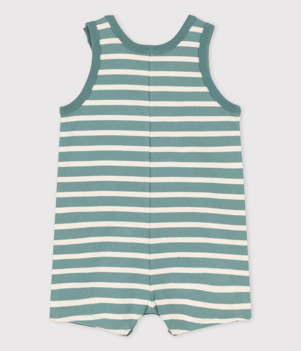Kort pakje in dikke jerseystof voor baby's groen/ecru