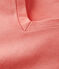 DE STRAIGHT-FIT, T-shirt voor dames met V-hals in biokatoen roze PAPAYE