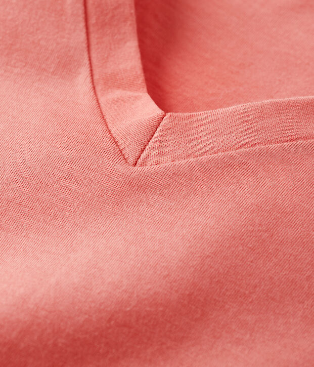 DE STRAIGHT-FIT, T-shirt voor dames met V-hals in biokatoen roze