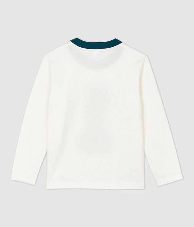 Katoenen jongens t-shirt met lange mouwen wit