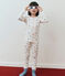 Pyjama enfant en coton jambes très ajustées imprimé cœurs blanc MARSHMALLOW/blanc MULTICO