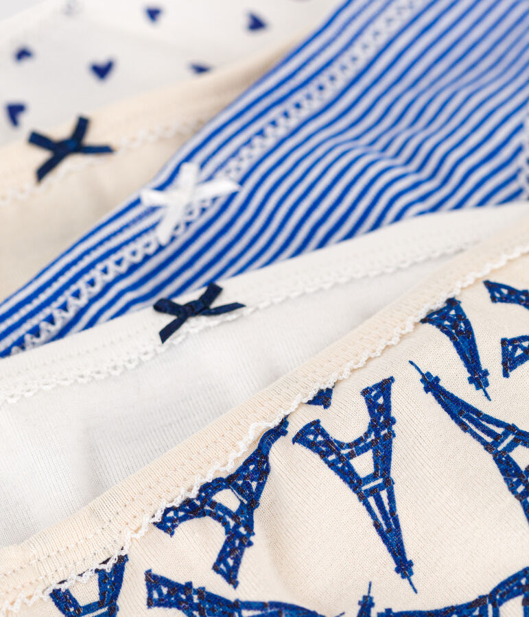 Set van 5 katoenen meisjesslips Paris multicouleur