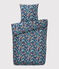 Beddengoed van popeline met jungleprint blauw MEDIEVAL/wit MULTICO