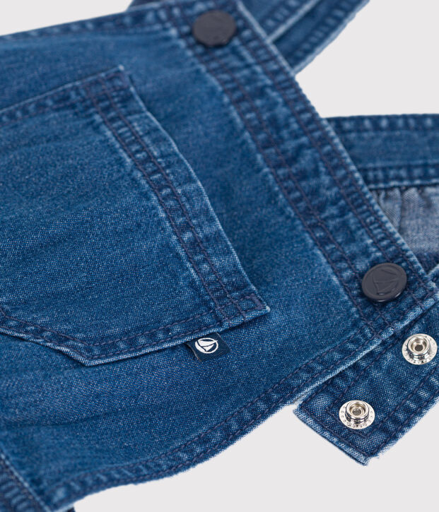 Robe enfant salopette en denim bleu