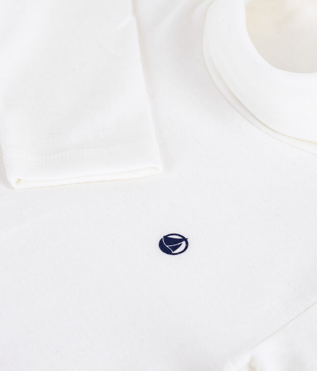 Effen katoenen coltruitje voor kinderen wit