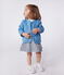 Babyjasje van gewatteerd katoen met bloemenprint blauw ALASKA/wit MARSHMALLOW