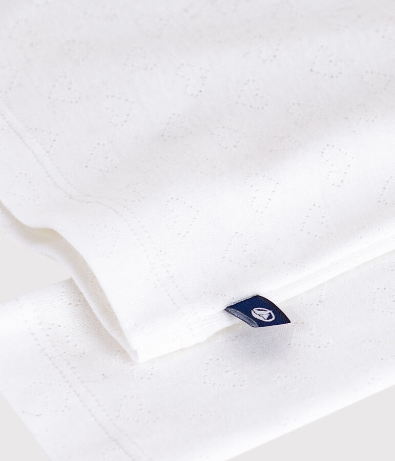 Sous-pull enfant en coton imprim&eacute; ajour&eacute; blanc