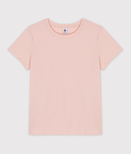 DE STRAIGHT-FIT, T-shirt voor dames met ronde hals in biokatoen roze SALINE