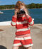 Sweatshirt enfant mixte en coton à rayures rouge AURORA/ AVALANCHE