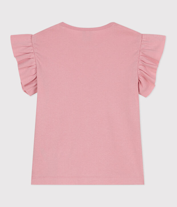Teeshirt enfant en coton manches courtes uni rose