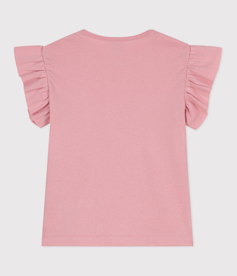 Teeshirt enfant en coton manches courtes uni rose