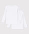 Set van 2 witte T-shirts met lange mouwen jongens variante 1