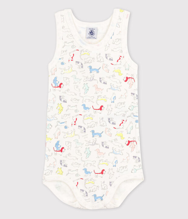 Body sans manches b&eacute;b&eacute; gar&ccedil;on blanc/multicouleur