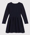 Robe manches longues en tricot enfant fille bleu SMOKING
