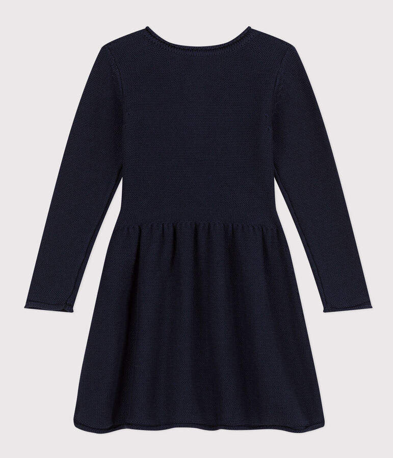 Robe manches longues en tricot enfant fille bleu SMOKING
