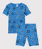 Pyjacourt bandana petit garçon en coton biologique bleu BRASIER/blanc MULTICO