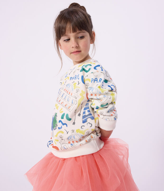Katoenen sweatshirt met print voor kinderen wit/multicouleur