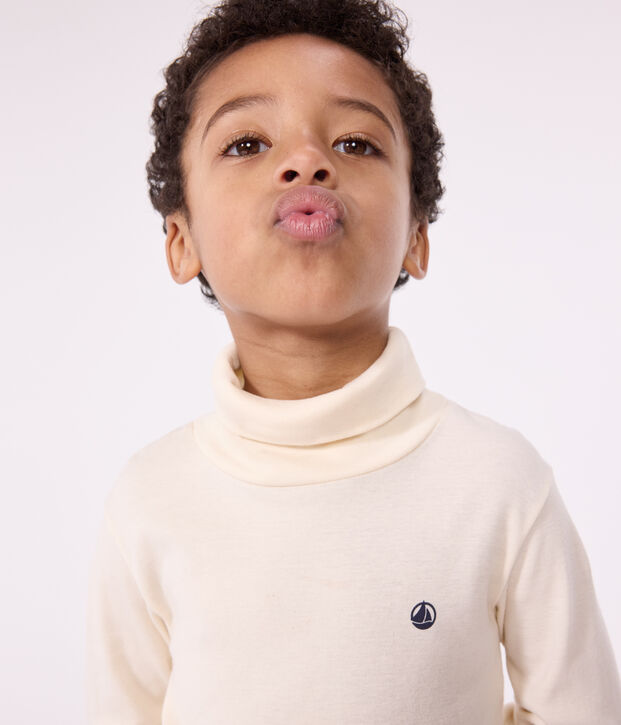 Sous-pull en coton enfant fille / gar&ccedil;on &eacute;cru