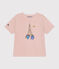 Katoenen T-shirt met Monsieur Madame-motief voor kinderen roze SALINE