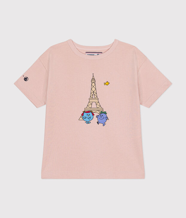 Tee-shirt Monsieur Madame en coton enfant rose