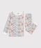 Pyjama enfant en coton &agrave; fleurs blanc/multicouleur