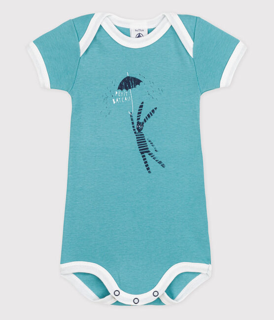 Body manches courtes bébé fille bleu MIROIR