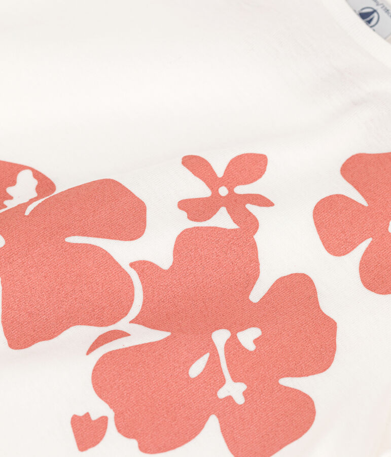 T-shirt manches courtes en coton enfant fille blanc