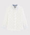 Popeline overhemd met lange mouwen voor jongens wit MARSHMALLOW/blauw SMOKING