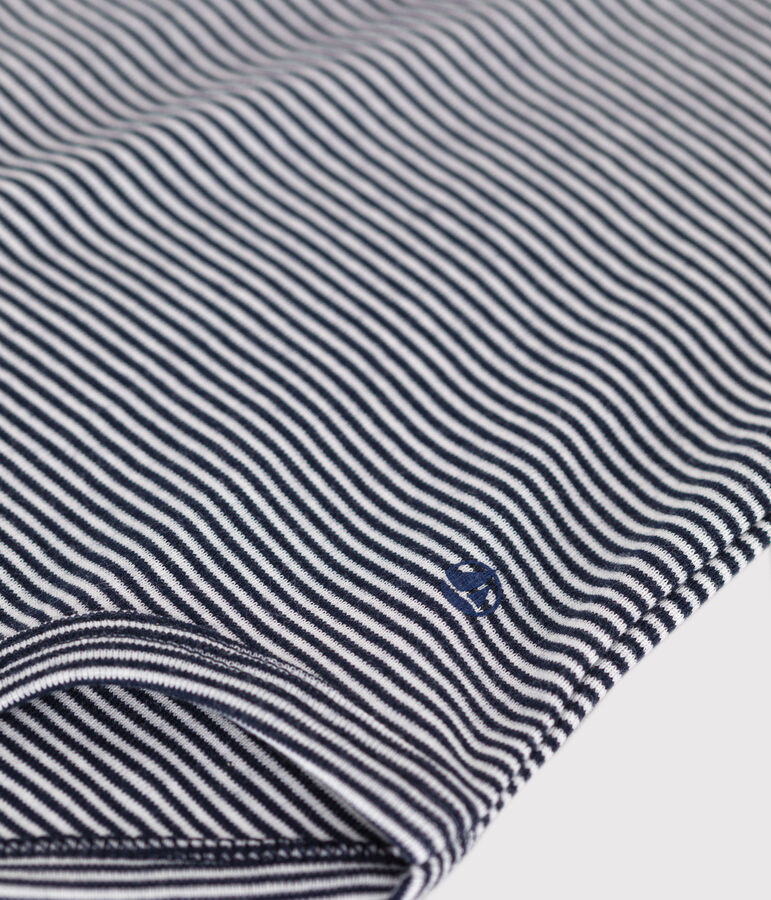 Body b&eacute;b&eacute; col polo en coton &agrave; rayures bleu/blanc