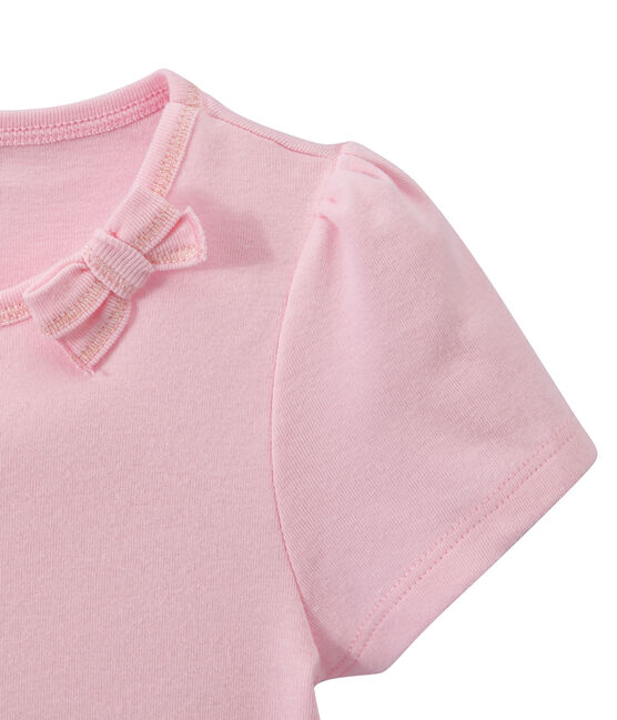 Meisjes-T-shirt met strikje roze BABYLONE