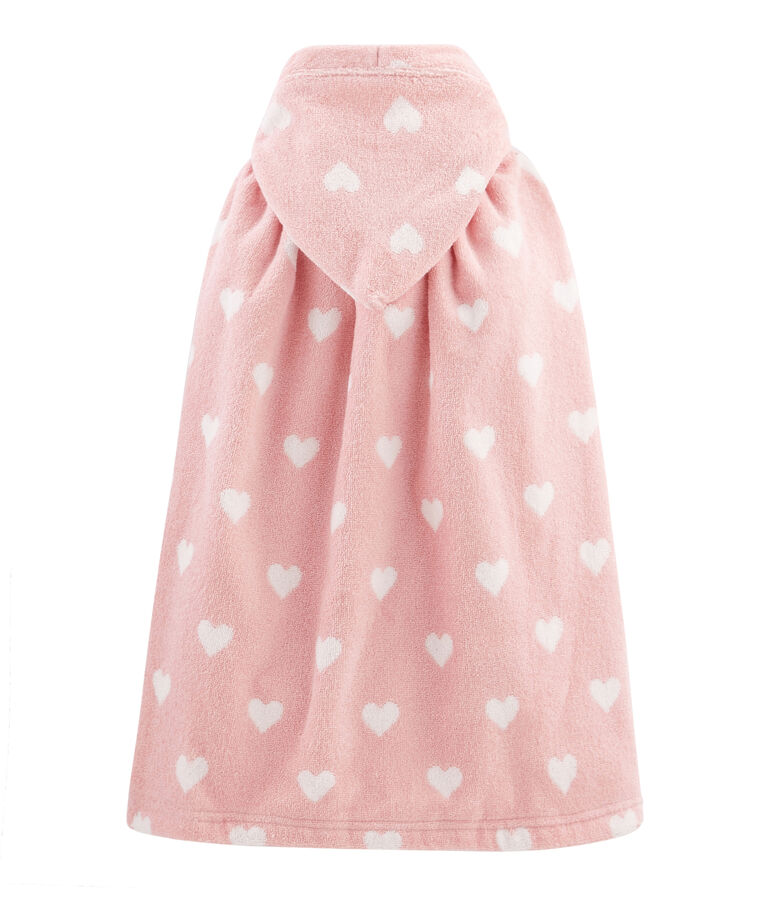 Badcape baby's van badstof roze CHARME/wit MARSHMALLOW