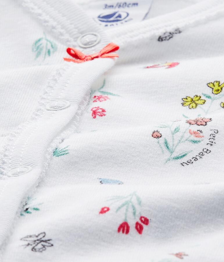 Pyjama met dessin voor babymeisjes wit/multicouleur