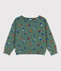 Sweater met print in molton voor jongens