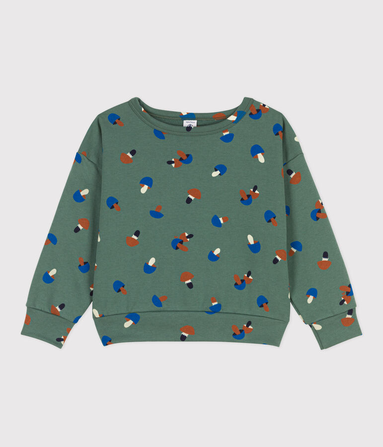 Sweatshirt imprim&eacute; en molleton enfant fille / gar&ccedil;on vert/multicouleur
