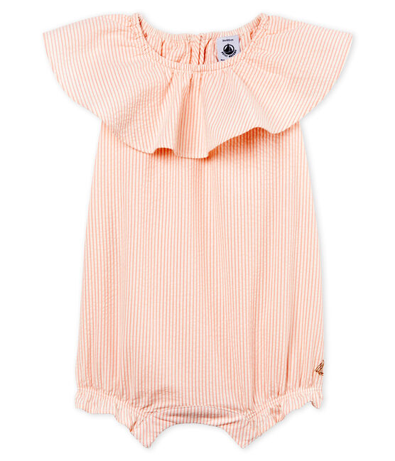Combicourt rayé bébé fille blanc MARSHMALLOW/rose ROSAKO