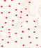 Lang pakje me hartjesprint in molton voor baby's wit MARSHMALLOW/rood TERKUIT