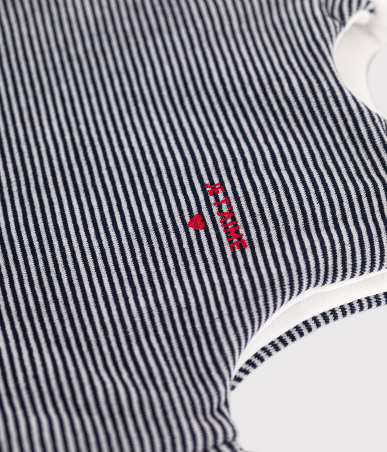 Fluwelen trappelzakje voor baby's - TOG 2,5 blauw SMOKING/wit MARSHMALLOW