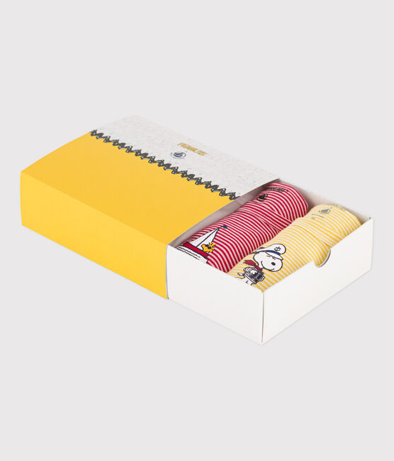 Set van 3 katoenen jongenshemdjes Petit Bateau X Snoopy variante 1