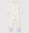 Dors-bien à pieds amovibles bébé fille en côte blanc MARSHMALLOW/blanc MULTICO