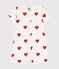 Combinaison courte cœur bébé en coton blanc MARSHMALLOW/rouge TERKUIT