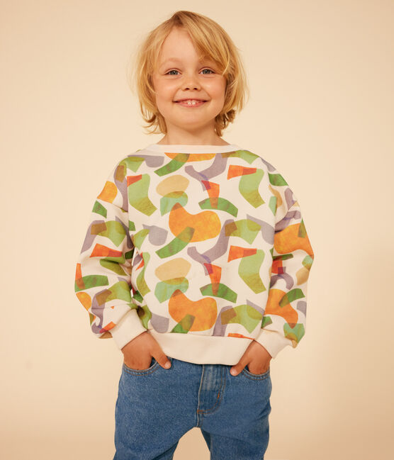 Sweatershirt met print in molton voor kinderen wit AVALANCHE/ MULTICO
